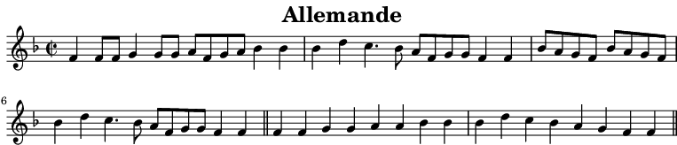 Partition de : Allemande