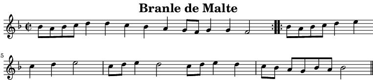 Partition de : Branle de Malte