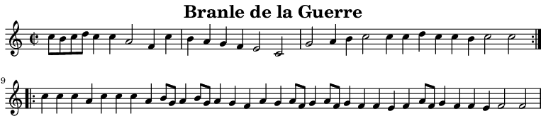 Partition de : Branle de la Guerre