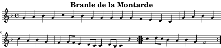 Partition de : Branle de la Montarde