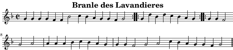 Partition de : Branle des Lavandieres