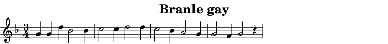 Partition de : Branle gay