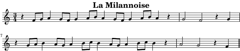 Partition de : La Milannoise
