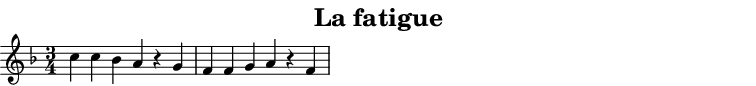 Partition de : La fatigue