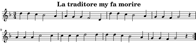 Partition de : La traditore my fa morire