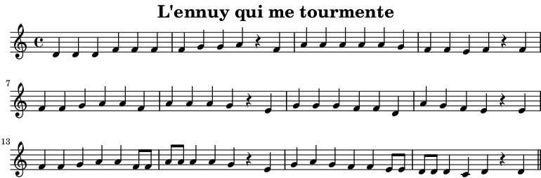 Partition de : L'ennuy qui me tourmente