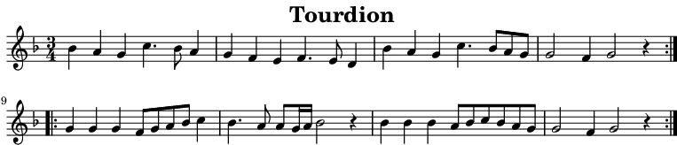 Partition de : Tourdion